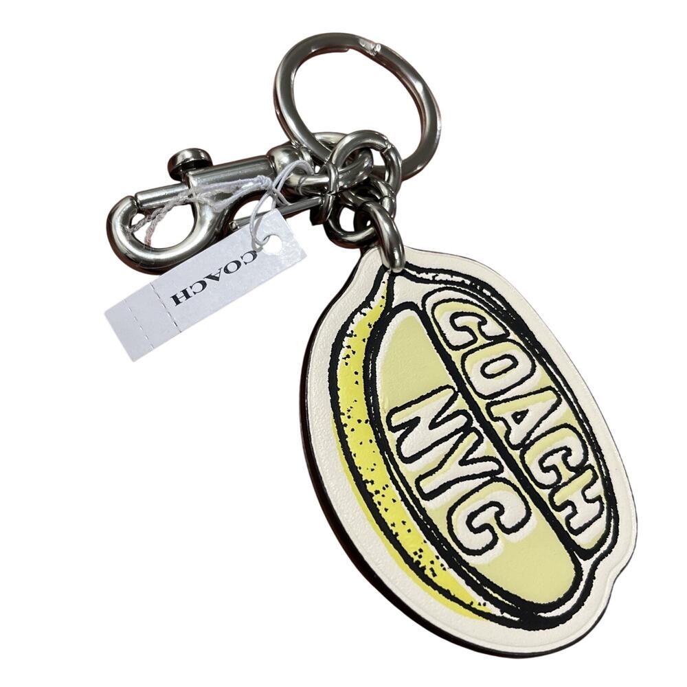 Coach Lemon Bag Charm Keychain Garden Glade Mult Leather NWT